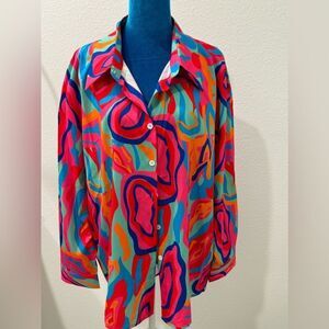 Colorful Abstract Button-Up Shirt